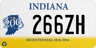 IN license plate 266ZH