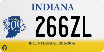 IN license plate 266ZL