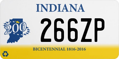 IN license plate 266ZP