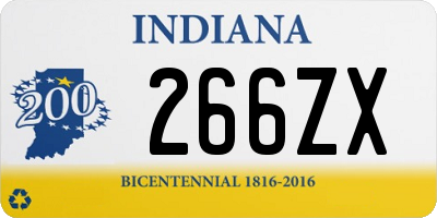 IN license plate 266ZX