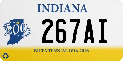 IN license plate 267AI