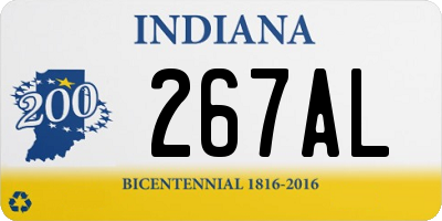 IN license plate 267AL