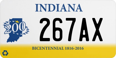 IN license plate 267AX