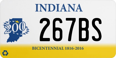 IN license plate 267BS