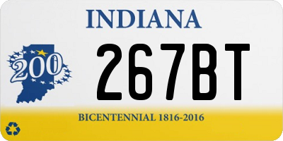 IN license plate 267BT