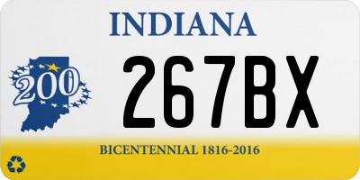 IN license plate 267BX