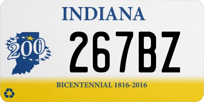 IN license plate 267BZ