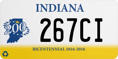 IN license plate 267CI