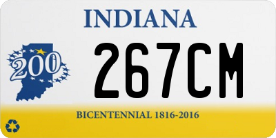 IN license plate 267CM