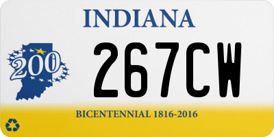 IN license plate 267CW