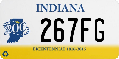 IN license plate 267FG