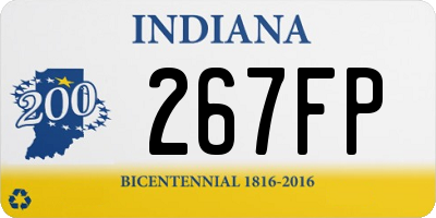 IN license plate 267FP