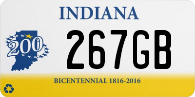 IN license plate 267GB