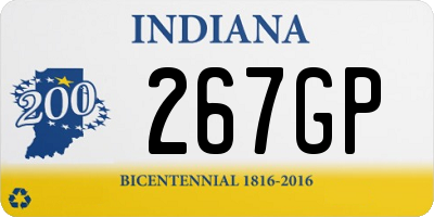 IN license plate 267GP