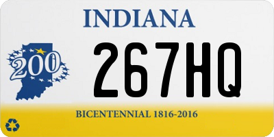 IN license plate 267HQ