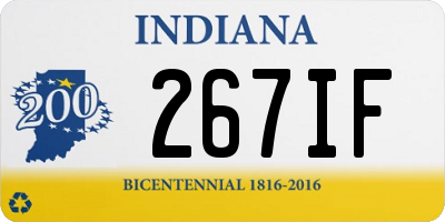 IN license plate 267IF