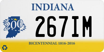 IN license plate 267IM