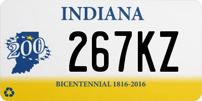 IN license plate 267KZ