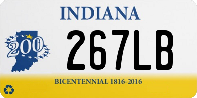 IN license plate 267LB