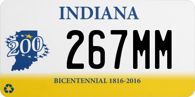 IN license plate 267MM
