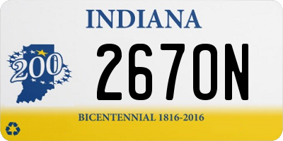 IN license plate 267ON