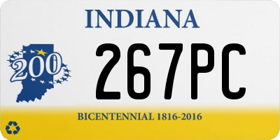 IN license plate 267PC