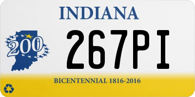 IN license plate 267PI