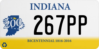 IN license plate 267PP