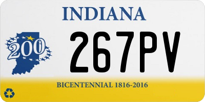 IN license plate 267PV