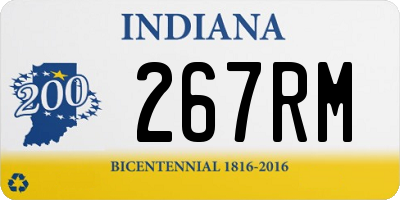 IN license plate 267RM