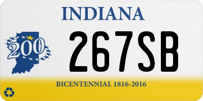 IN license plate 267SB