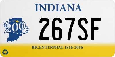 IN license plate 267SF