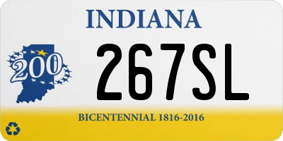 IN license plate 267SL