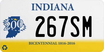 IN license plate 267SM