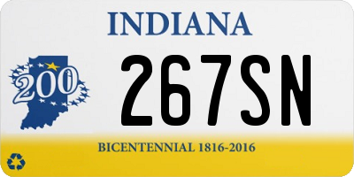 IN license plate 267SN