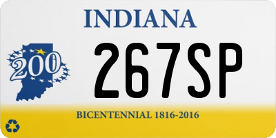 IN license plate 267SP