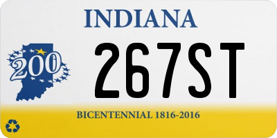 IN license plate 267ST