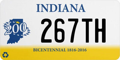 IN license plate 267TH