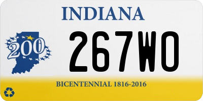 IN license plate 267WO