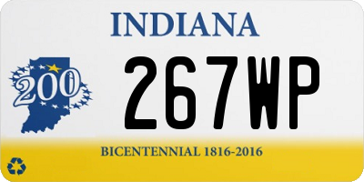 IN license plate 267WP