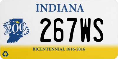 IN license plate 267WS