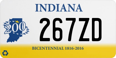 IN license plate 267ZD