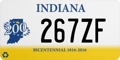 IN license plate 267ZF