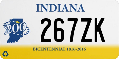 IN license plate 267ZK