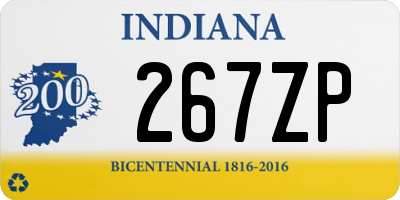 IN license plate 267ZP