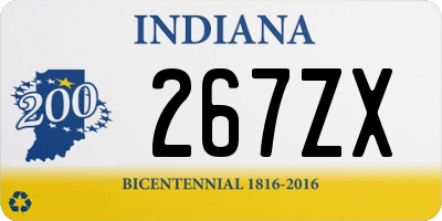 IN license plate 267ZX