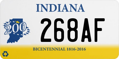 IN license plate 268AF