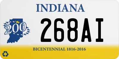 IN license plate 268AI