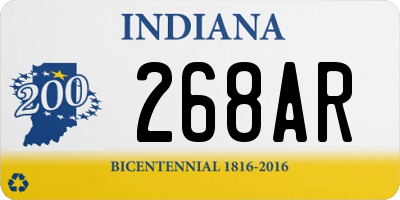 IN license plate 268AR