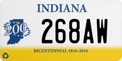 IN license plate 268AW